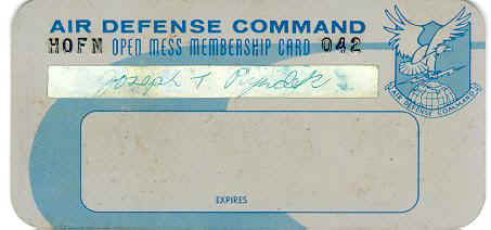 Membership Card to the NCO Club